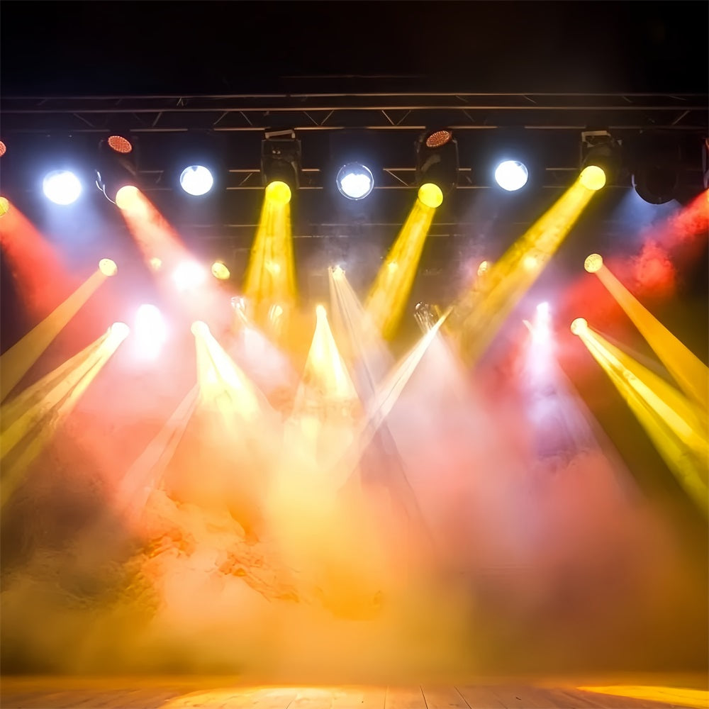 Spotlight Fotohintergrund Goldener Rauch und Spotlight Strahlen CSH58-242