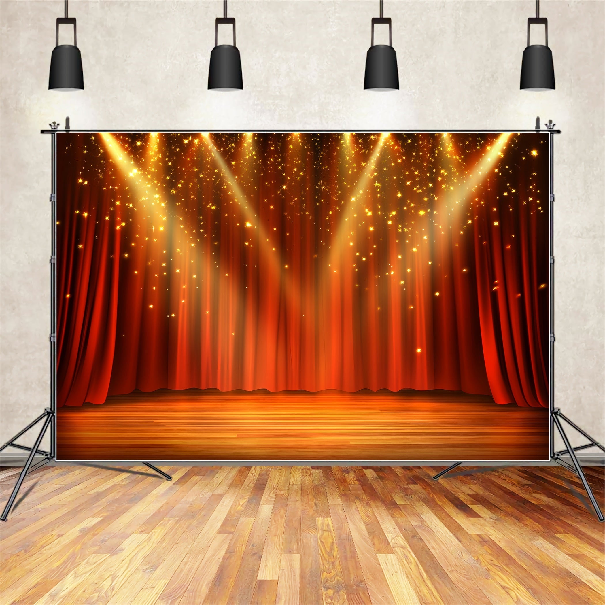 Spotlight Fotohintergrund Roter Vorhang Spotlight Glow Bühnenhintergrund CSH58-244