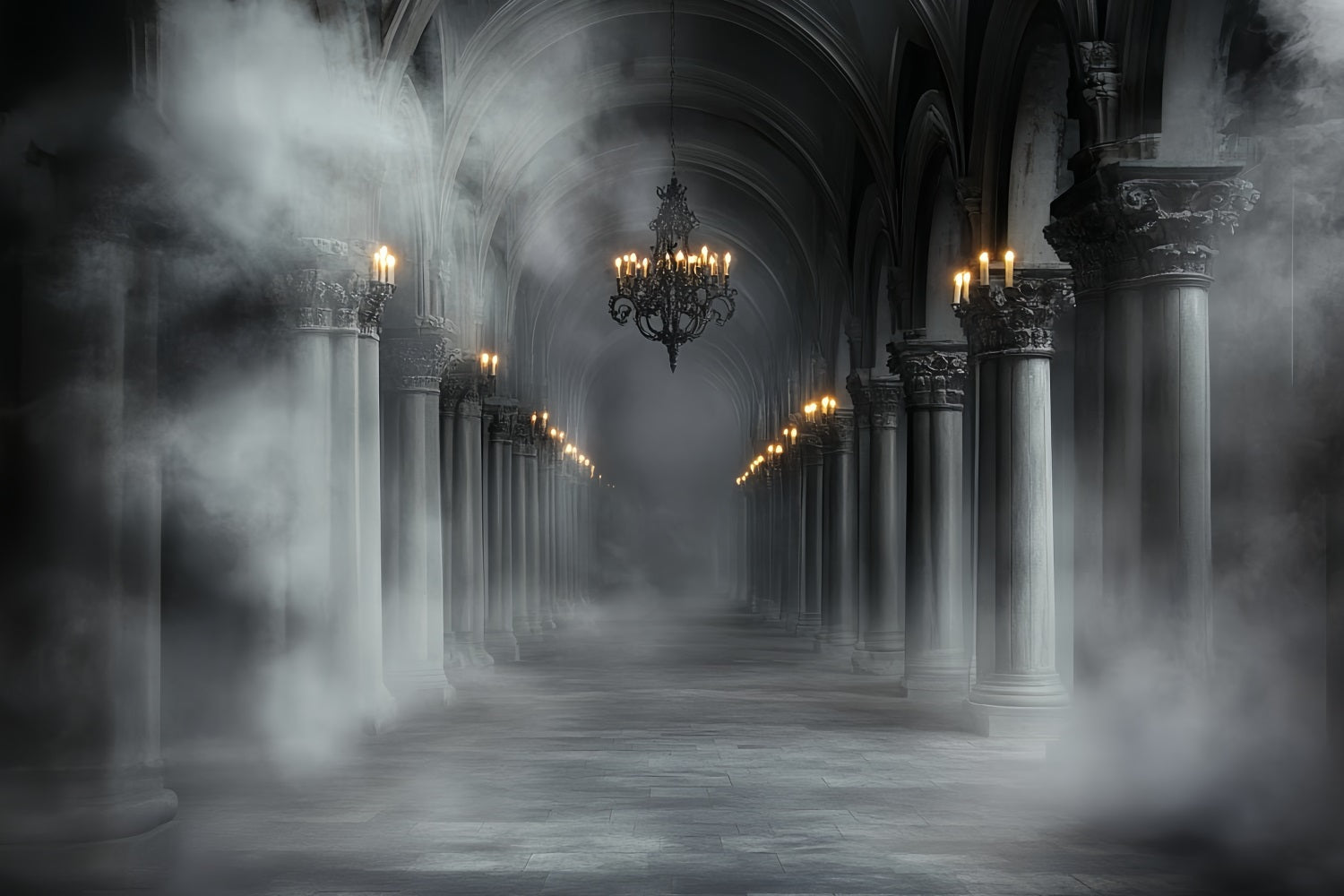 Gothic Fotohintergrund Grauer Nebel Geistergang Halloween Fotohintergrund Ideen CSH58-48