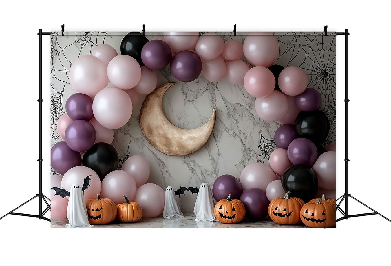 Mond-Fotohintergrund Rosa Ballon Mondbogen Halloween Foto-Fotohintergrund Ideen CSH58-67