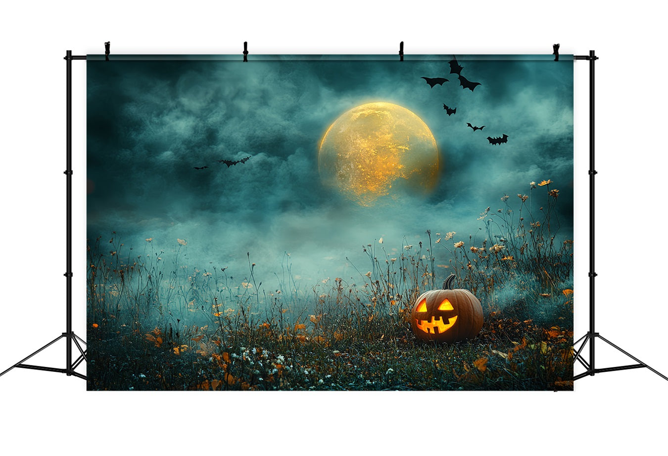 Nachthimmel Backdrop Kürbis mondbeschienener Nachthimmel Halloween Backdrop CSH58-81