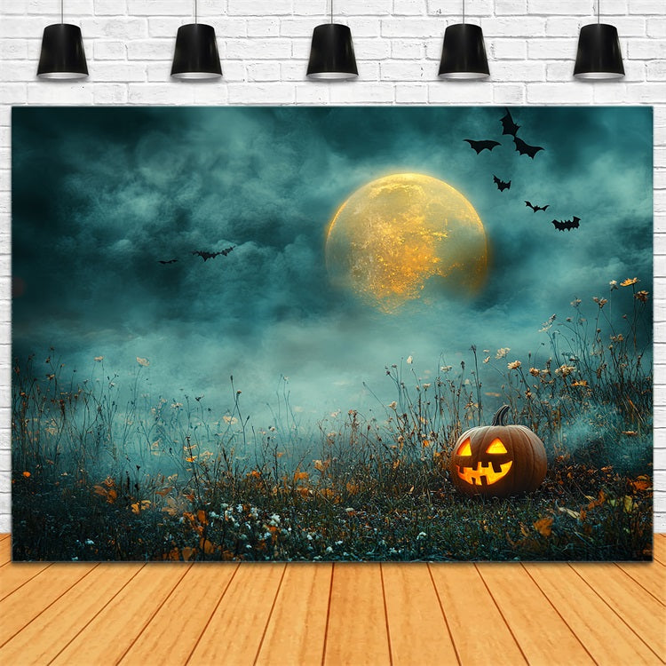 Nachthimmel Backdrop Kürbis mondbeschienener Nachthimmel Halloween Backdrop CSH58-81