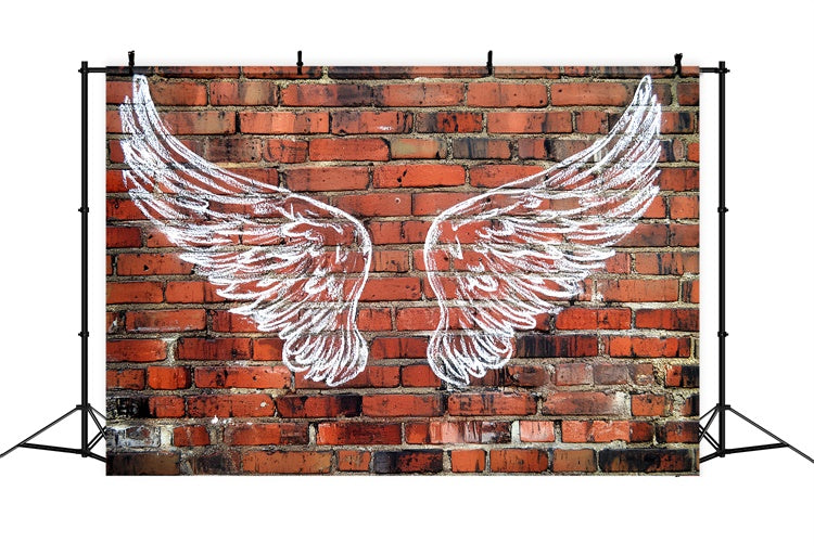 Red Brick Backdrop Engelsflügel Street Art Backdrop CSH6-139