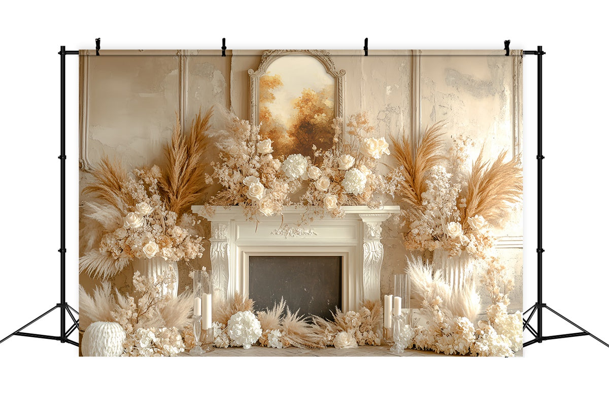 Bohemian Backdrop Creme Floral Hearth Herbst Hintergrund CSH6-183