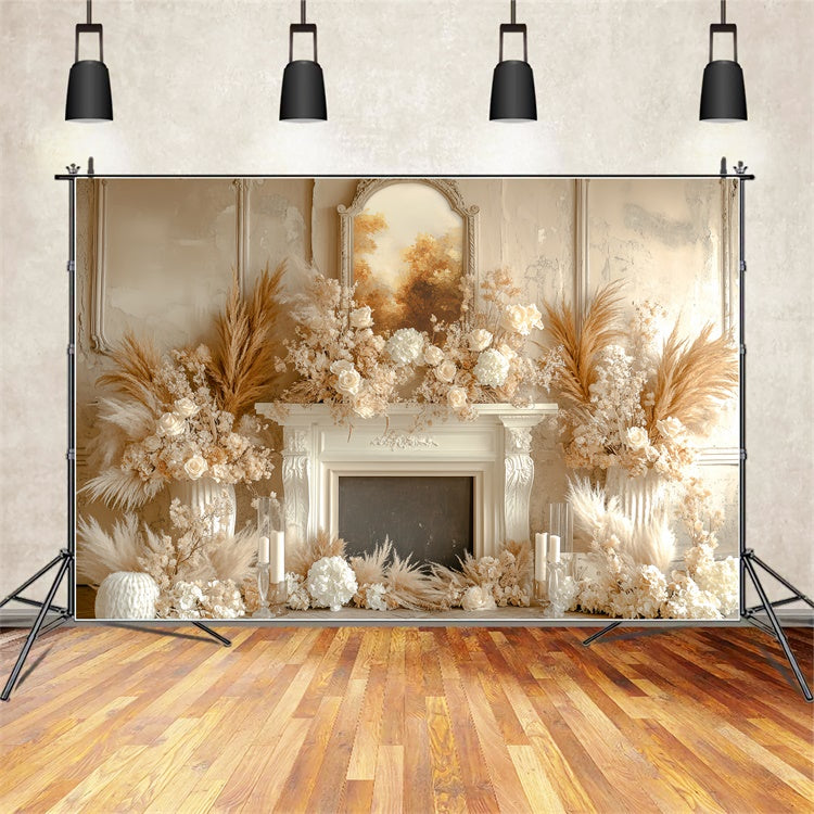 Bohemian Backdrop Creme Floral Hearth Herbst Hintergrund CSH6-183