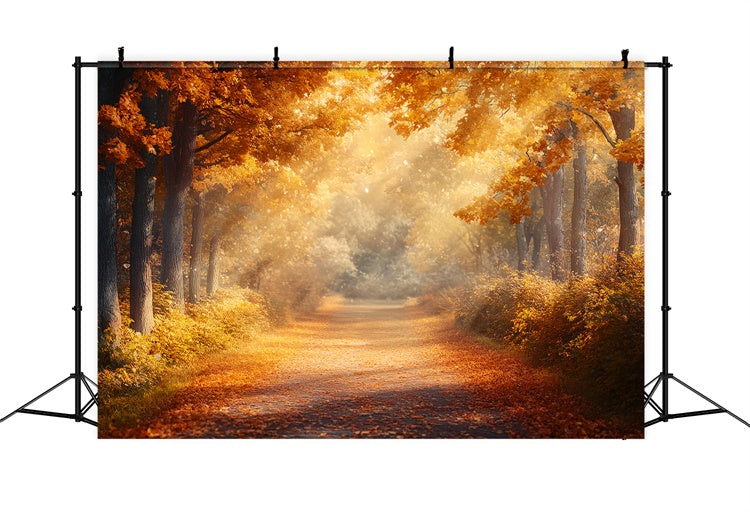 Wald-Hintergrundkulissen Golden Forest Walk Herbst-Hintergrundkulissen CSH6-185