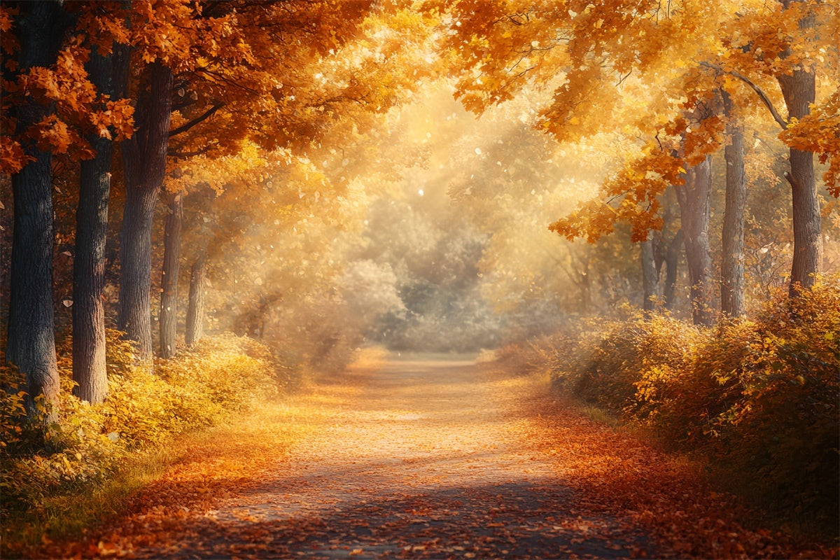 Wald-Hintergrundkulissen Golden Forest Walk Herbst-Hintergrundkulissen CSH6-185