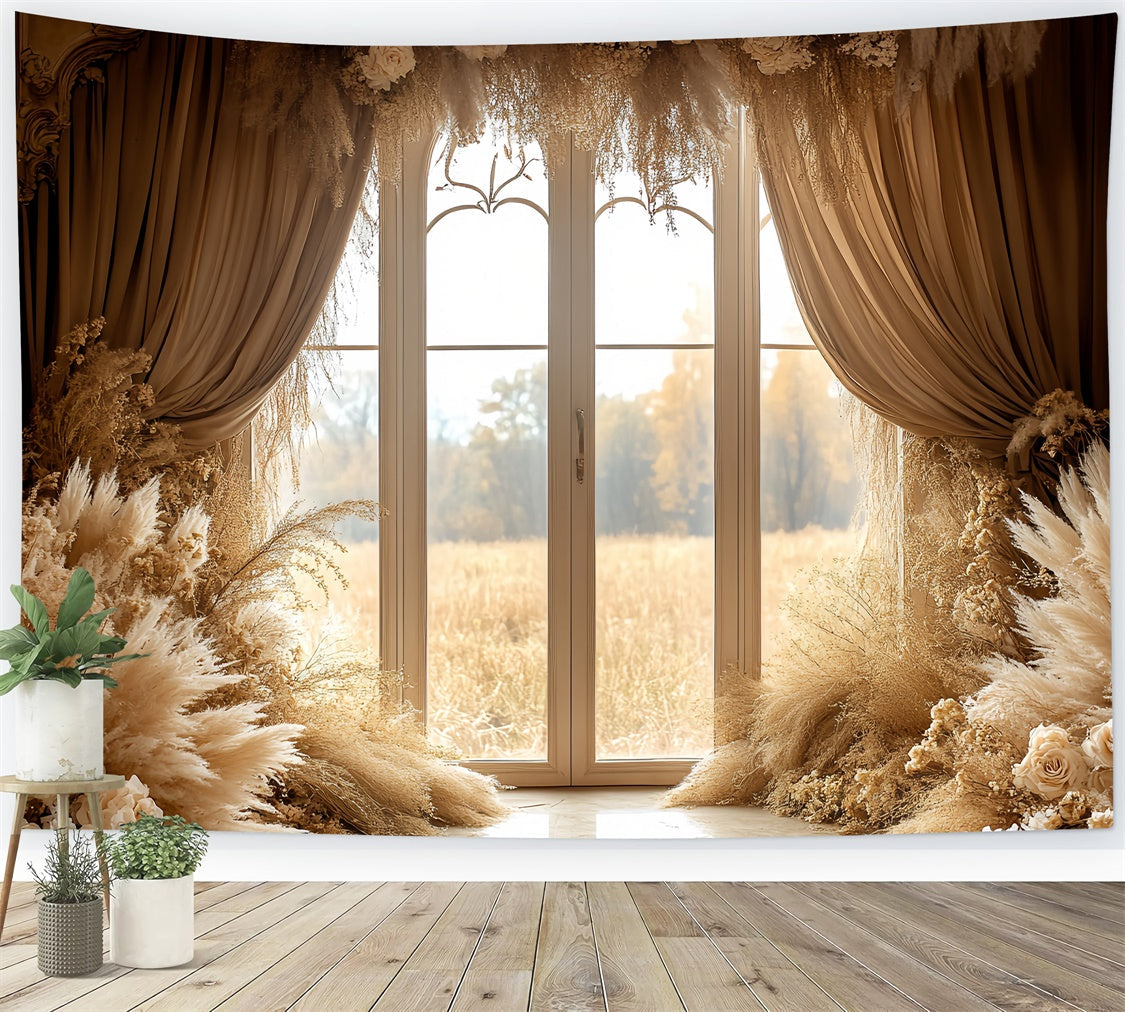 Boho Backdrops Luxe Fenster Romantik Herbst Fotohintergrund CSH6-190