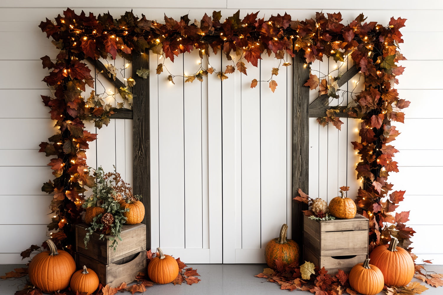 Herbst Fotokulissen Herbst Veranda Girlande Kulisse CSH6-198
