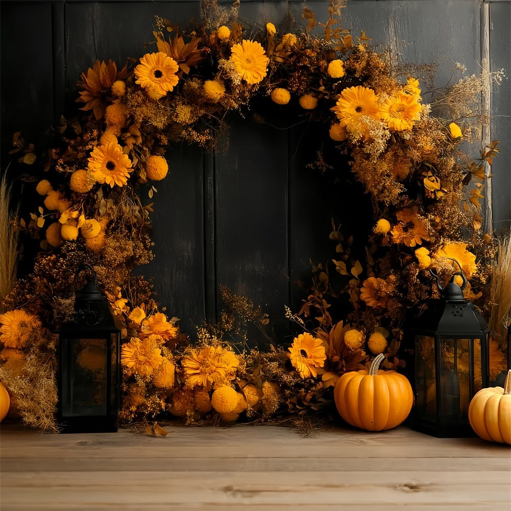 Herbst Fotokulissen Goldener Erntekranz Hintergrund CSH6-202