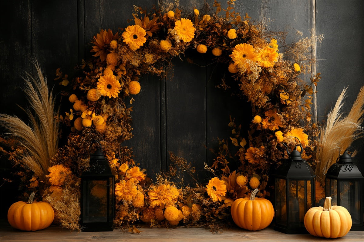 Herbst Fotokulissen Goldener Erntekranz Hintergrund CSH6-202