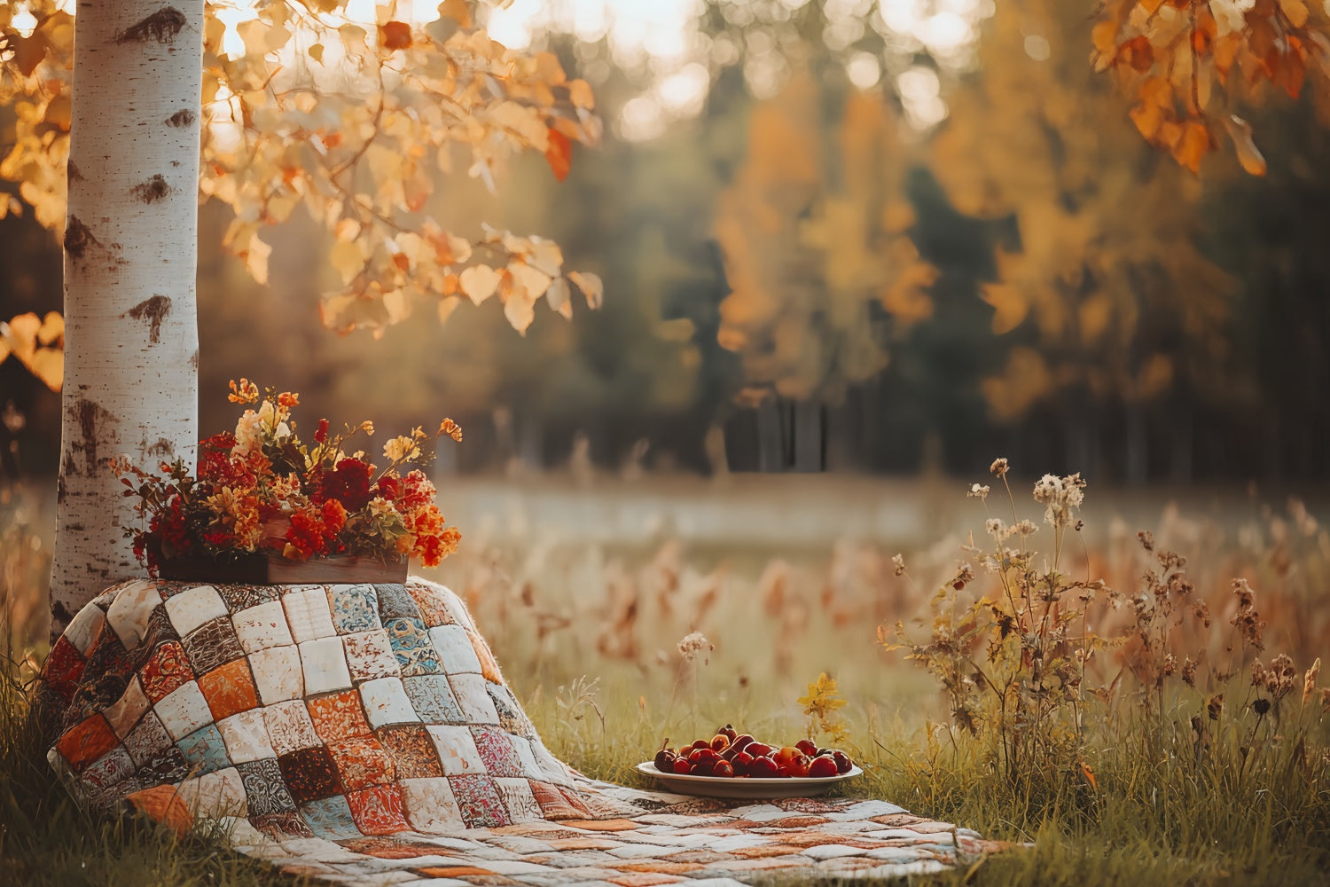 Herbst Wald Backdrop Land Picknick Zeit Backdrop CSH6-207