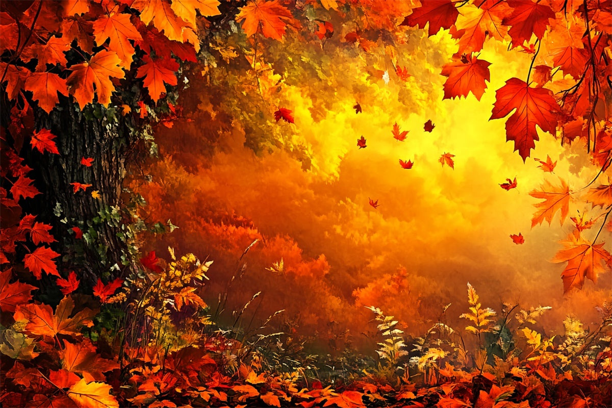 Herbstblätter Backdrop Tanzende Blätter Fantasy Backdrop CSH6-213