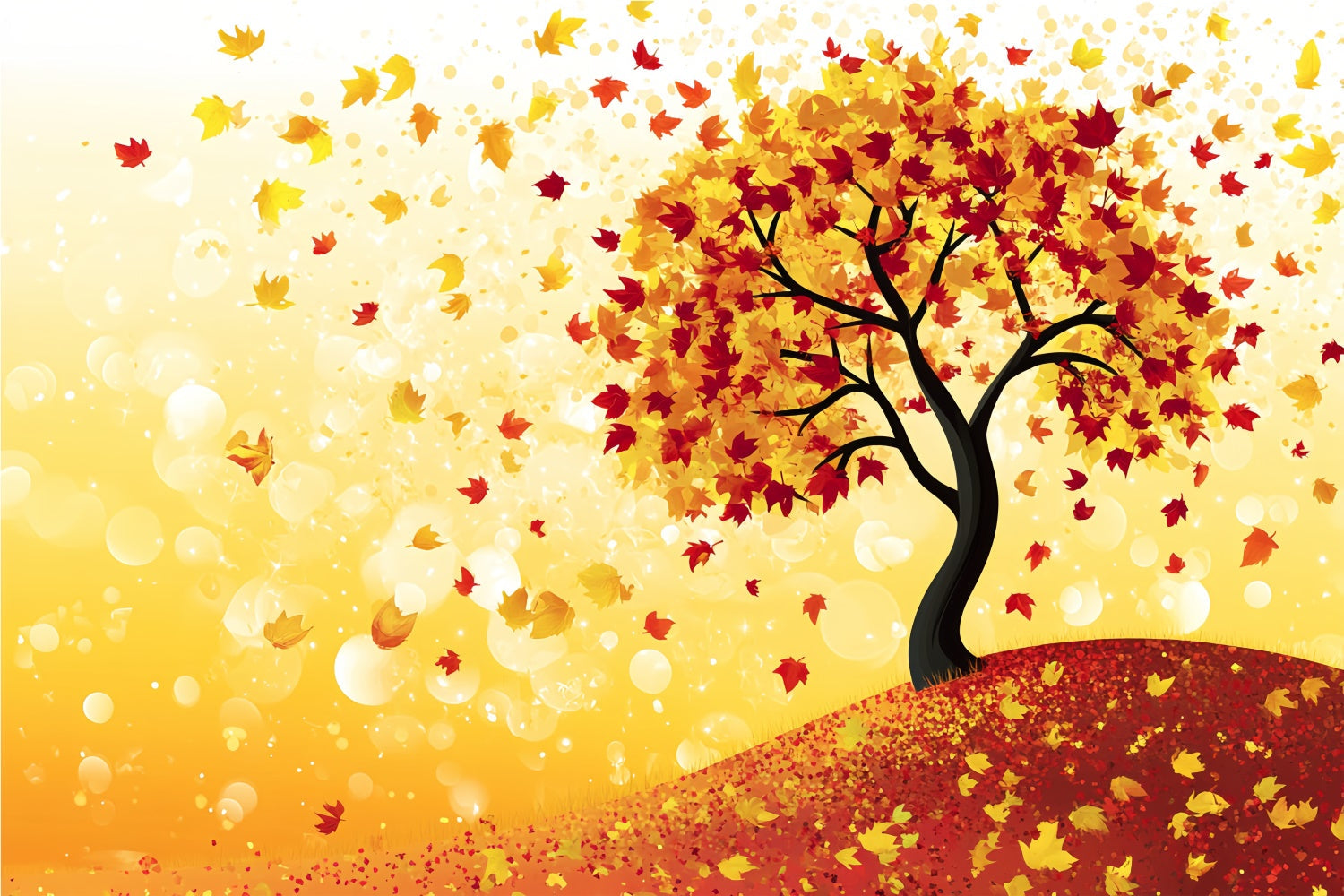 Herbstblätter Backdrop Cartoon Baum Fantasy Backdrop CSH6-225