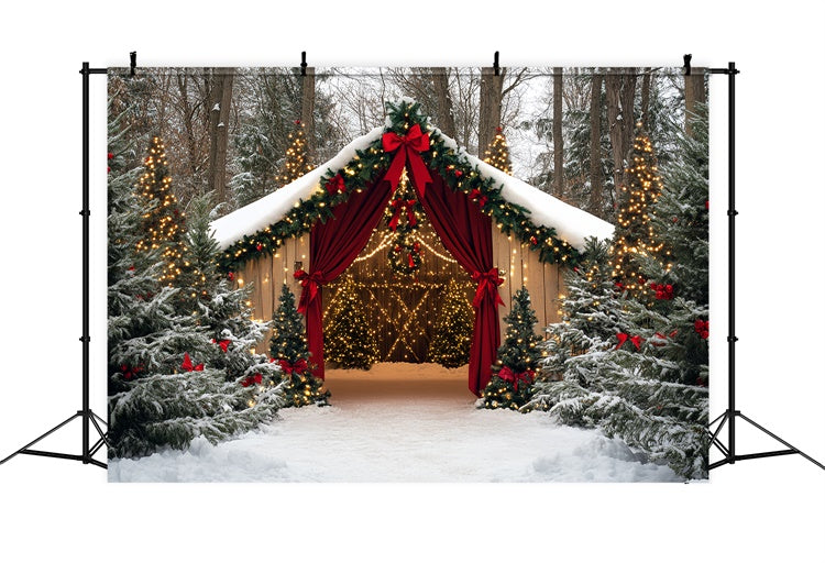 Weihnachten Fotokulisse Holiday Barn Wonderland Hintergrund CSH6-249