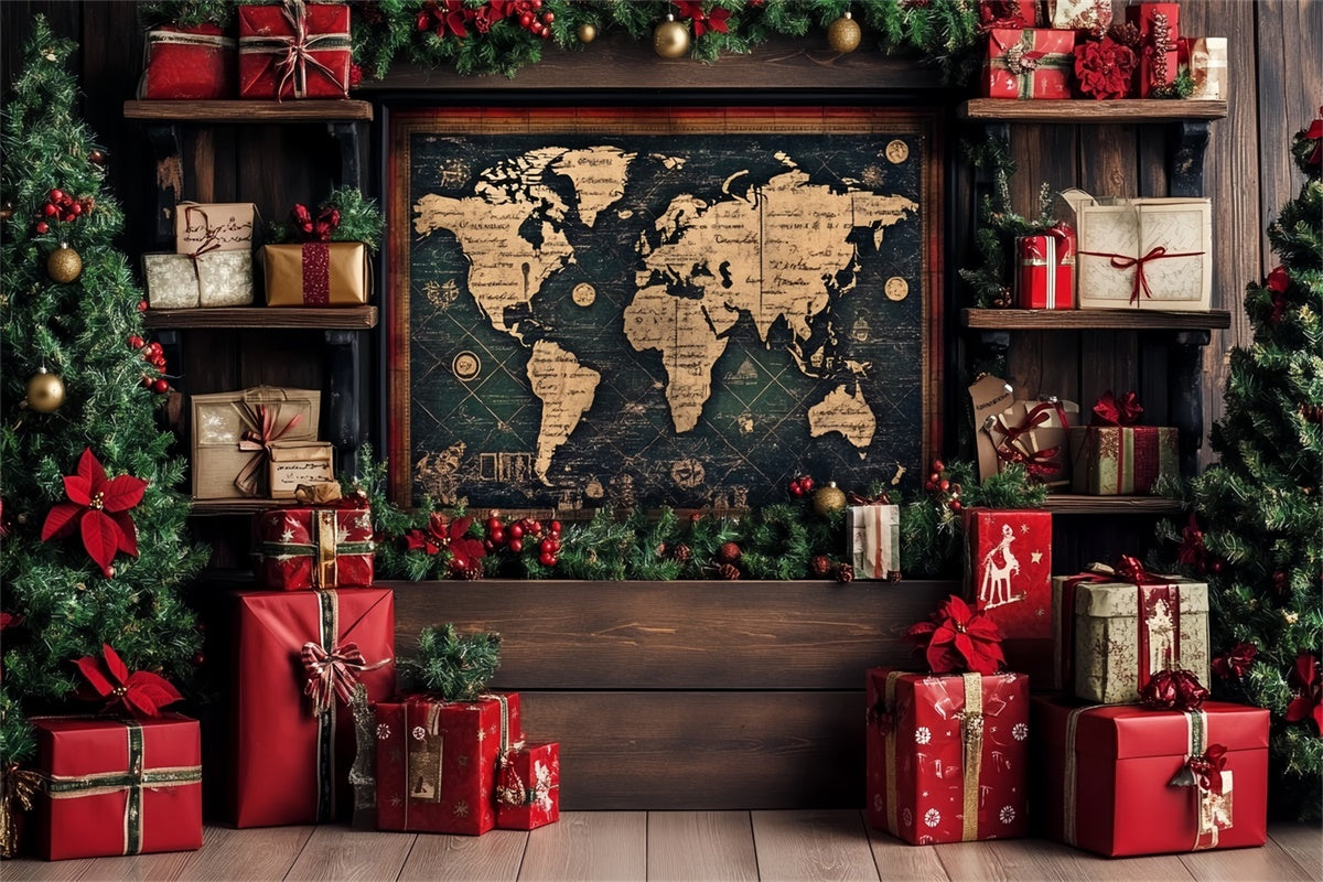 Weihnachten Backdrops Vintage Karte Urlaub Geschenk Backdrop CSH6-259