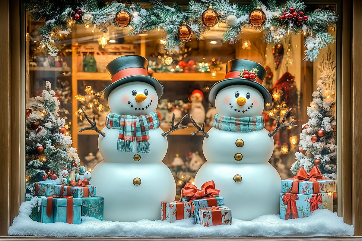 Weihnachten Backdrop Playful Snowman Display Backdrop CSH6-268