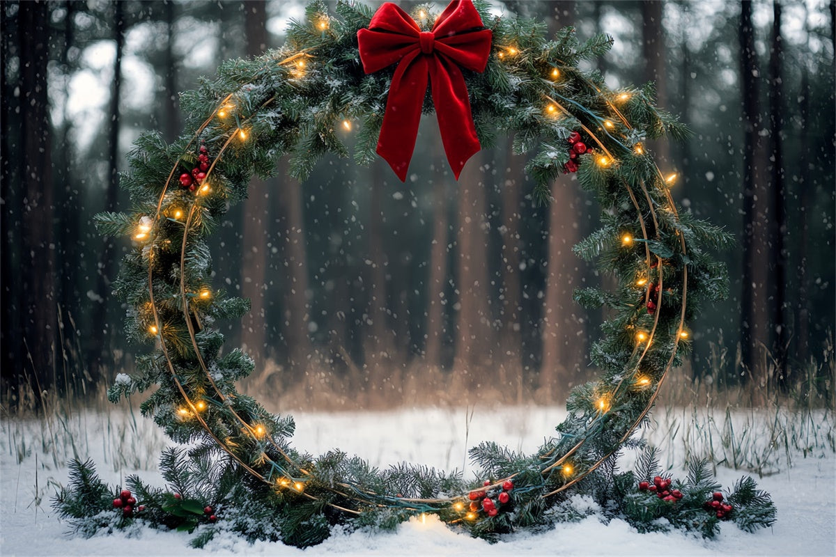 Weihnachten Fotokulisse Holiday Wreath Magic Backdrop CSH6-271