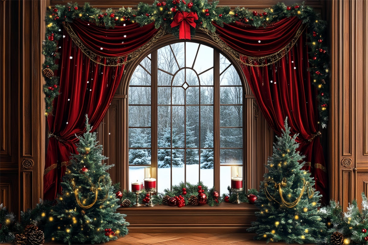Weihnachtshintergrund Ideen Elegante Feiertagsvorhänge Hintergrund CSH6-273