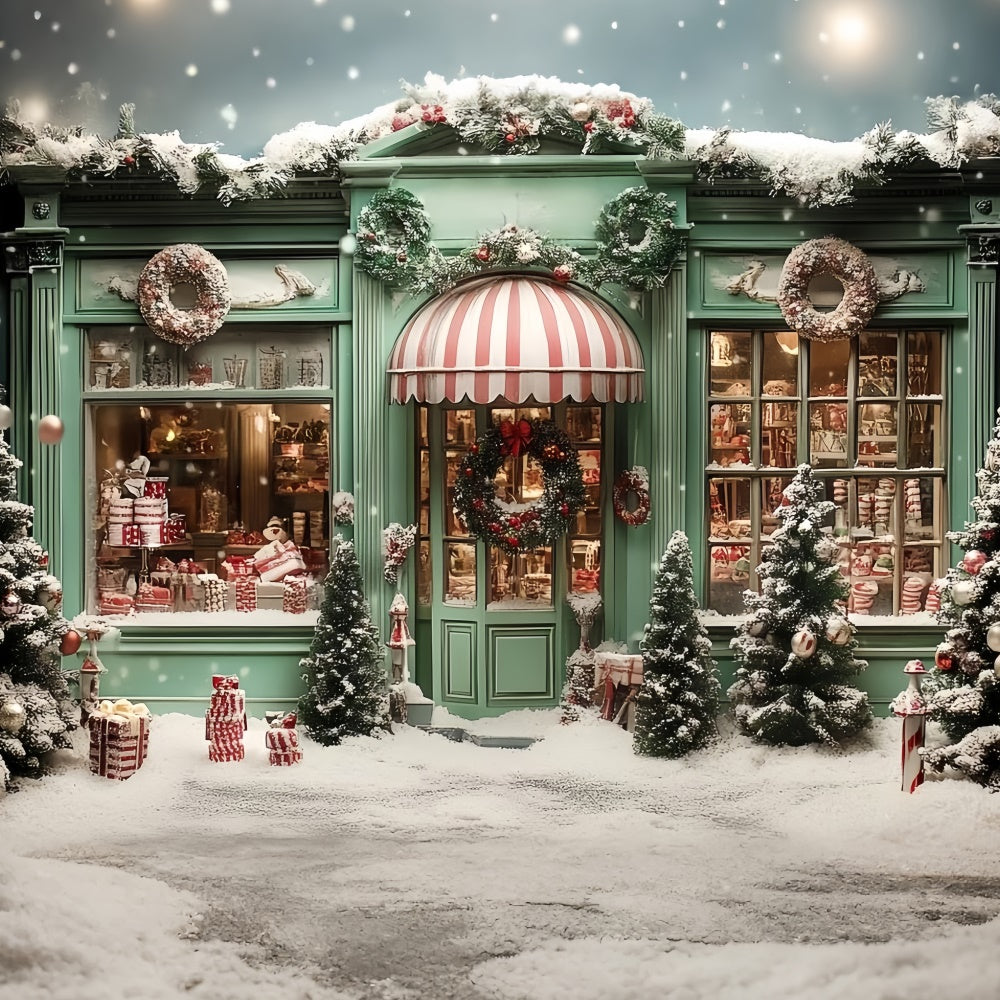 Weihnachten Fotografie Backdrops Grün Holiday Shop Backdrop CSH6-289
