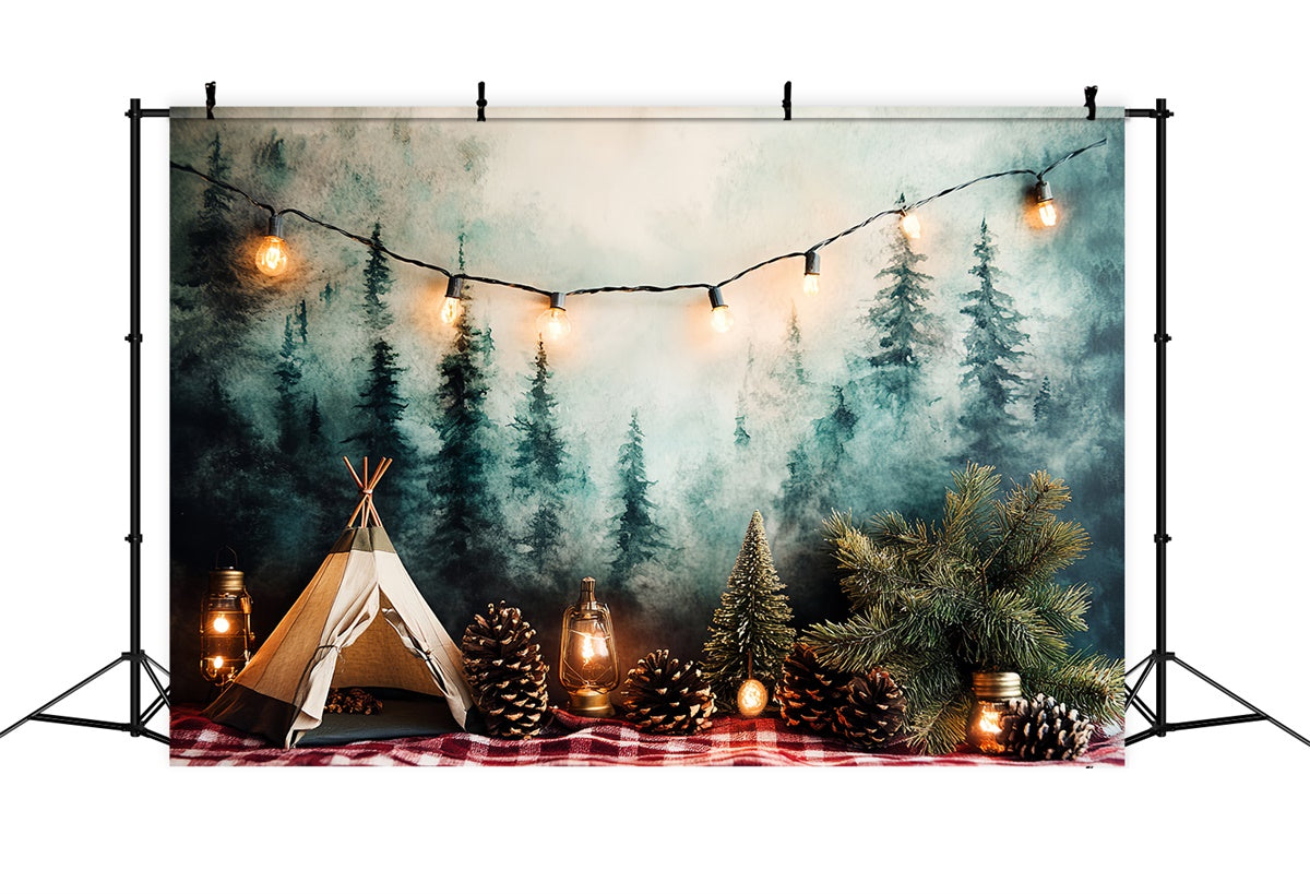 Smash Cake Backdrop Woodland Zelt Fee Lichter Hintergrund CSH6-291