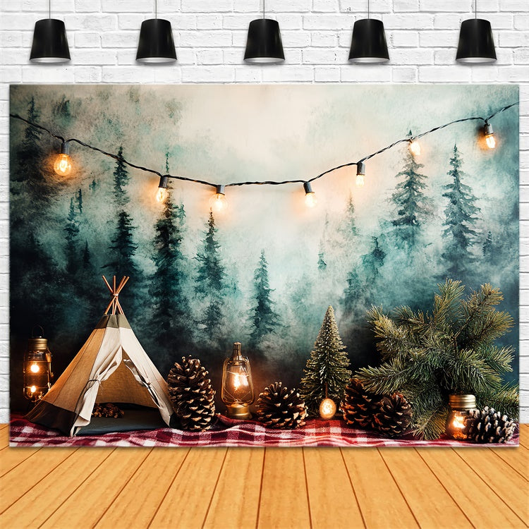 Smash Cake Backdrop Woodland Zelt Fee Lichter Hintergrund CSH6-291