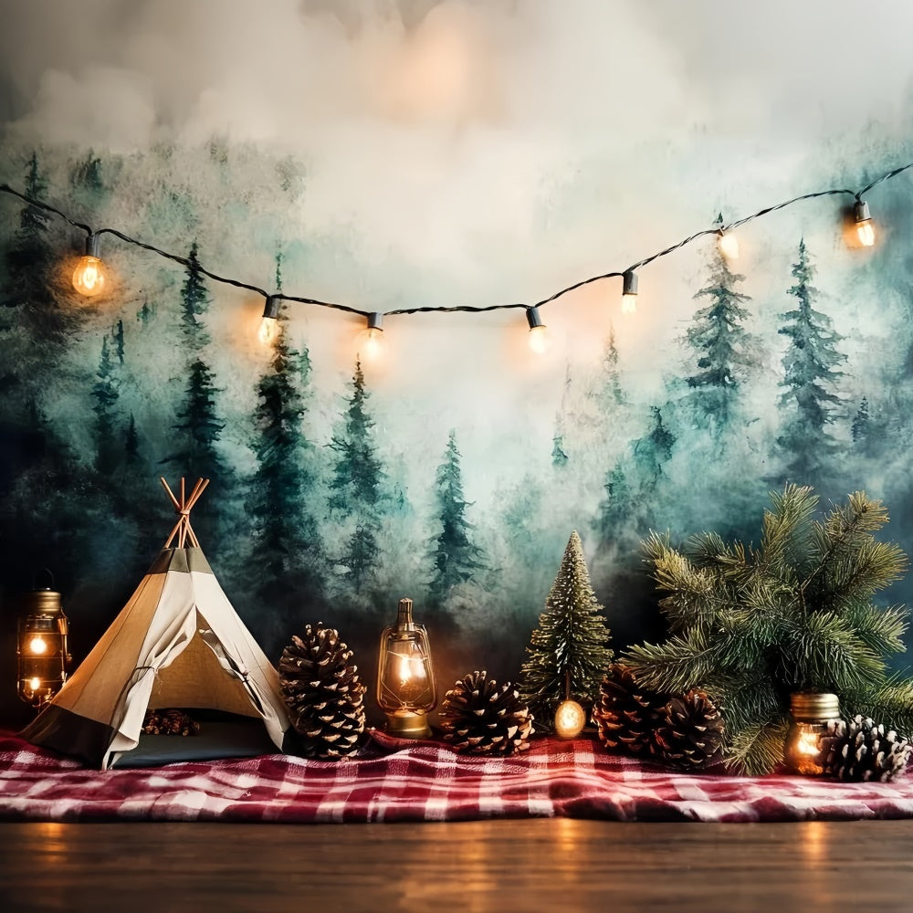 Smash Cake Backdrop Woodland Zelt Fee Lichter Hintergrund CSH6-291