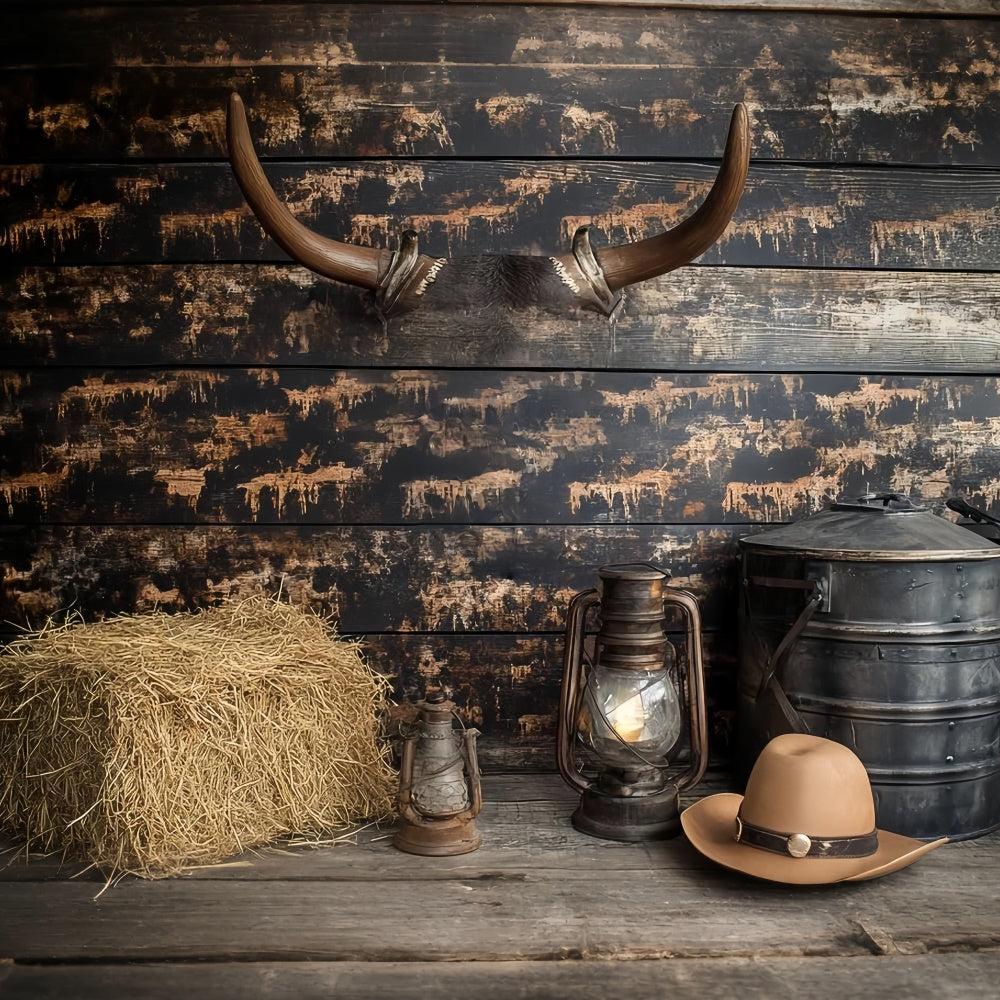 Tortenfotografie Hintergrund Western Cowboy Scheune Hintergrund CSH6-292