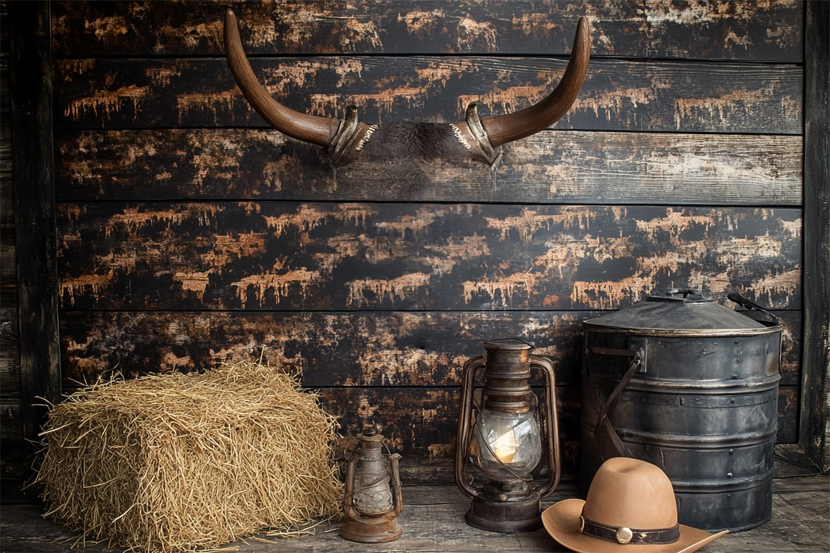Tortenfotografie Hintergrund Western Cowboy Scheune Hintergrund CSH6-292