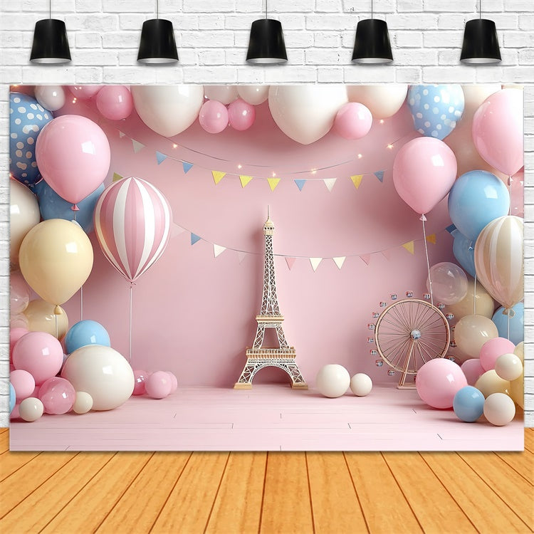 Cake Smash Backdrop Mädchen Sweet Paris Fantasy Backdrop CSH6-295