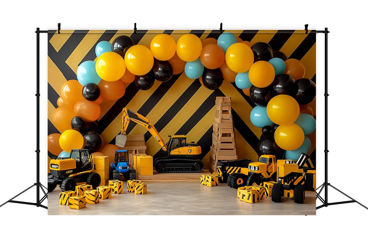 Cake Smash Backdrop Junge Construction Fun Party Backdrop CSH6-299