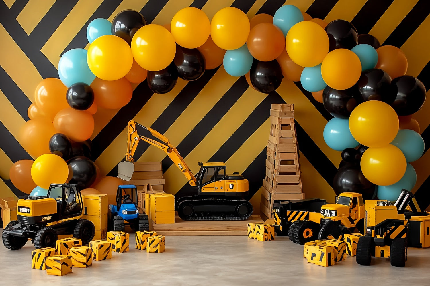 Cake Smash Backdrop Junge Construction Fun Party Backdrop CSH6-299
