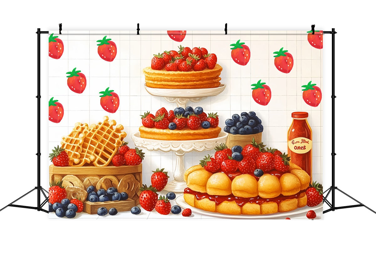 Geburtstag Backdrops Strawberry Waffle Delight Backdrop CSH6-300
