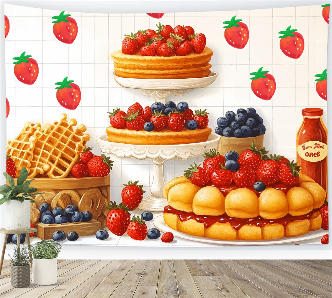 Geburtstag Backdrops Strawberry Waffle Delight Backdrop CSH6-300