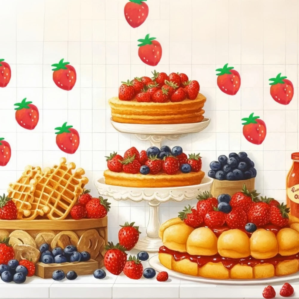 Geburtstag Backdrops Strawberry Waffle Delight Backdrop CSH6-300