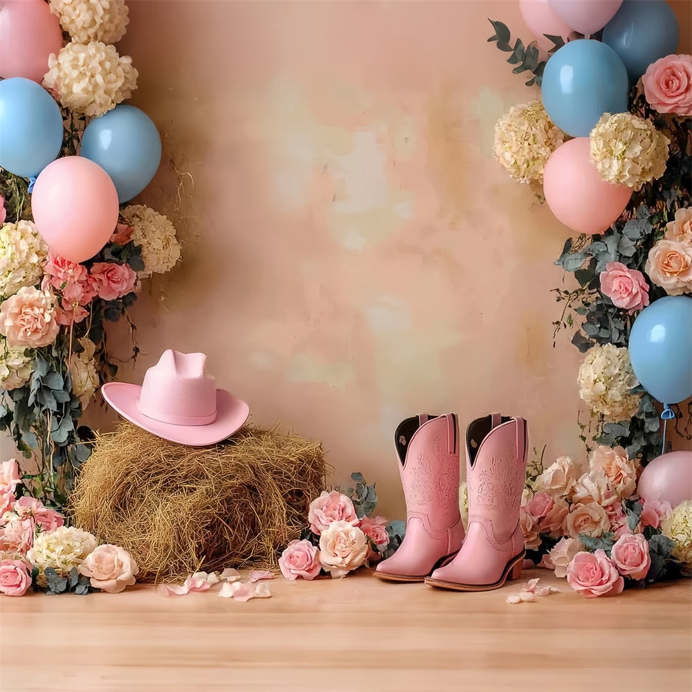 Cake Smash Backdrop Mädchen Pink Cowgirl Rodeo Backdrop CSH6-303