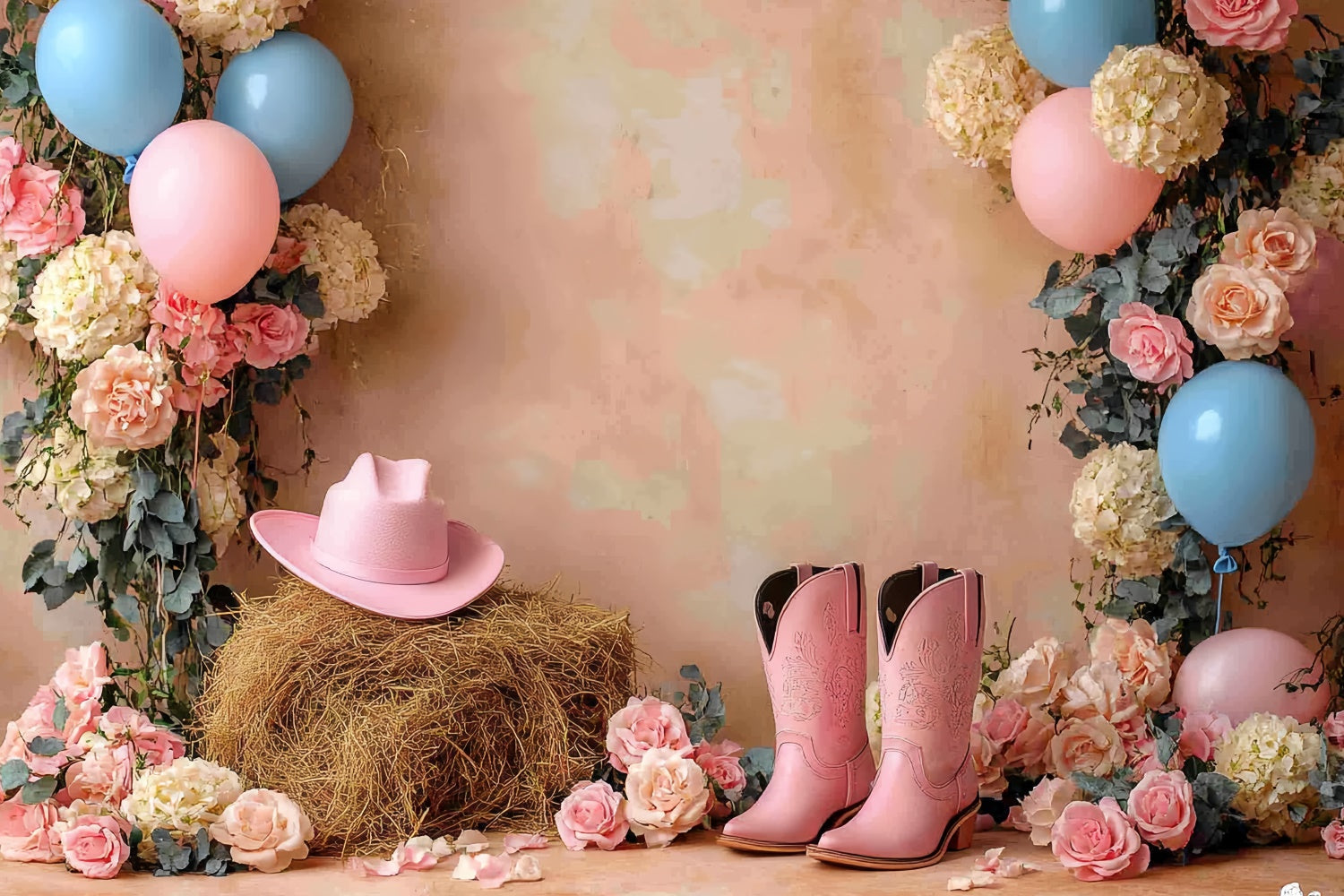 Cake Smash Backdrop Mädchen Pink Cowgirl Rodeo Backdrop CSH6-303