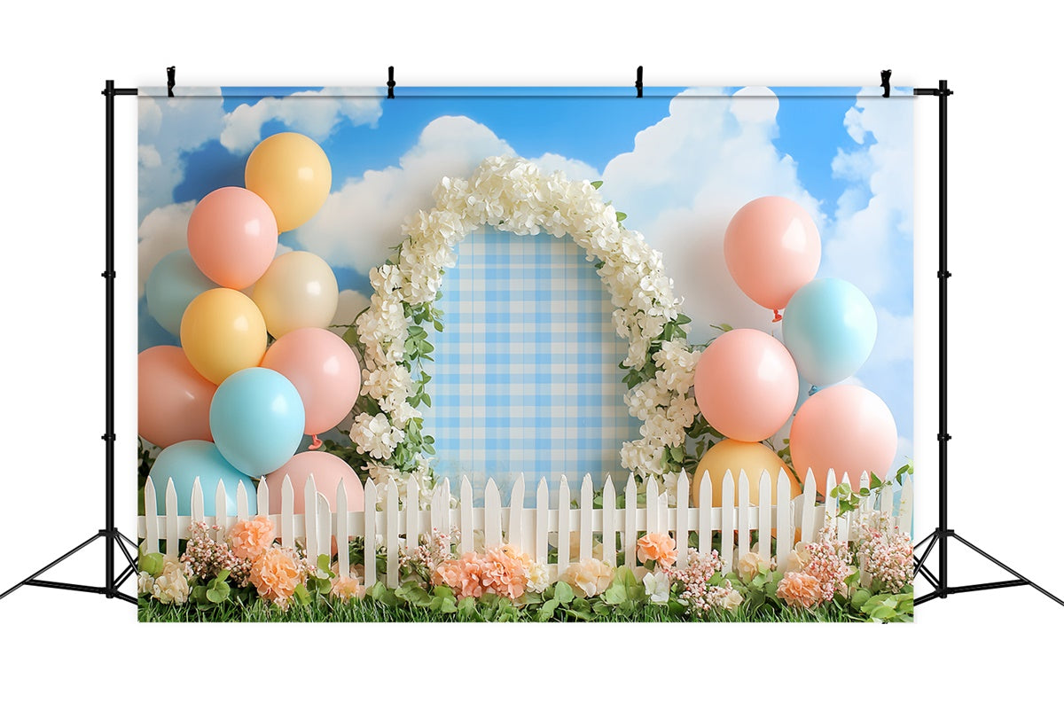 Tortenfotografie Backdrops Pastell Ballon Wiese Backdrop CSH6-304