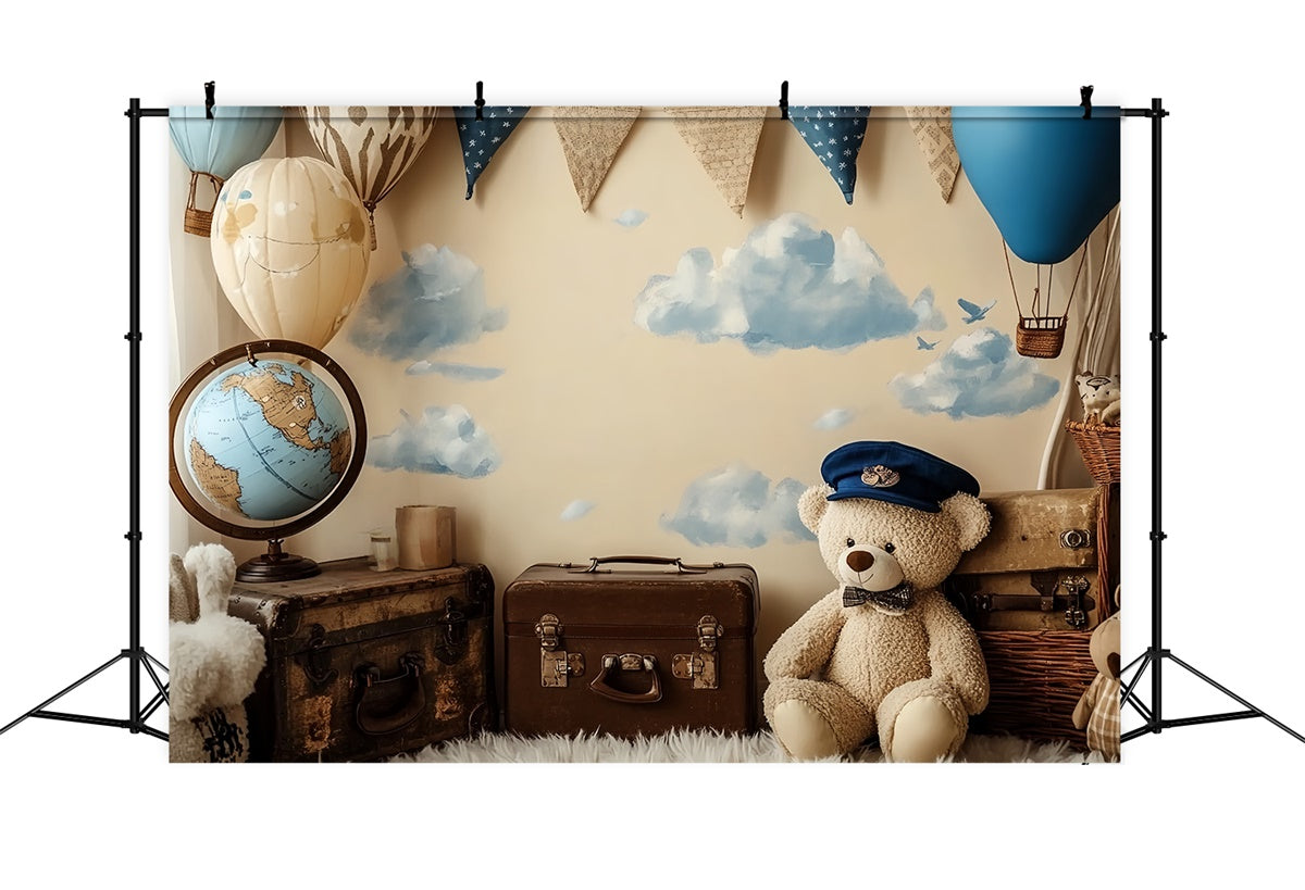 Cake Smash Backdrops Heiße Luft Abenteuer Bär Backdrop CSH6-305