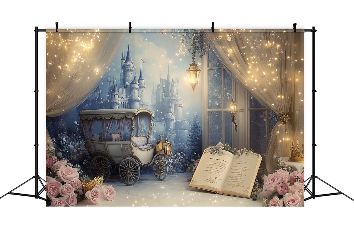 Cake Smash Backdrop Mädchen Königliche Kutsche Schloss Backdrop CSH6-309