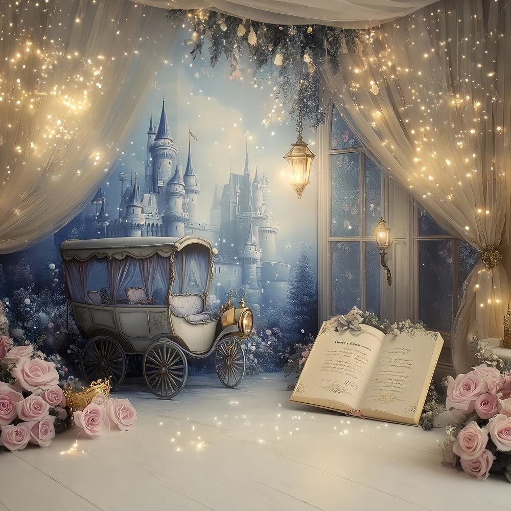 Cake Smash Backdrop Mädchen Königliche Kutsche Schloss Backdrop CSH6-309