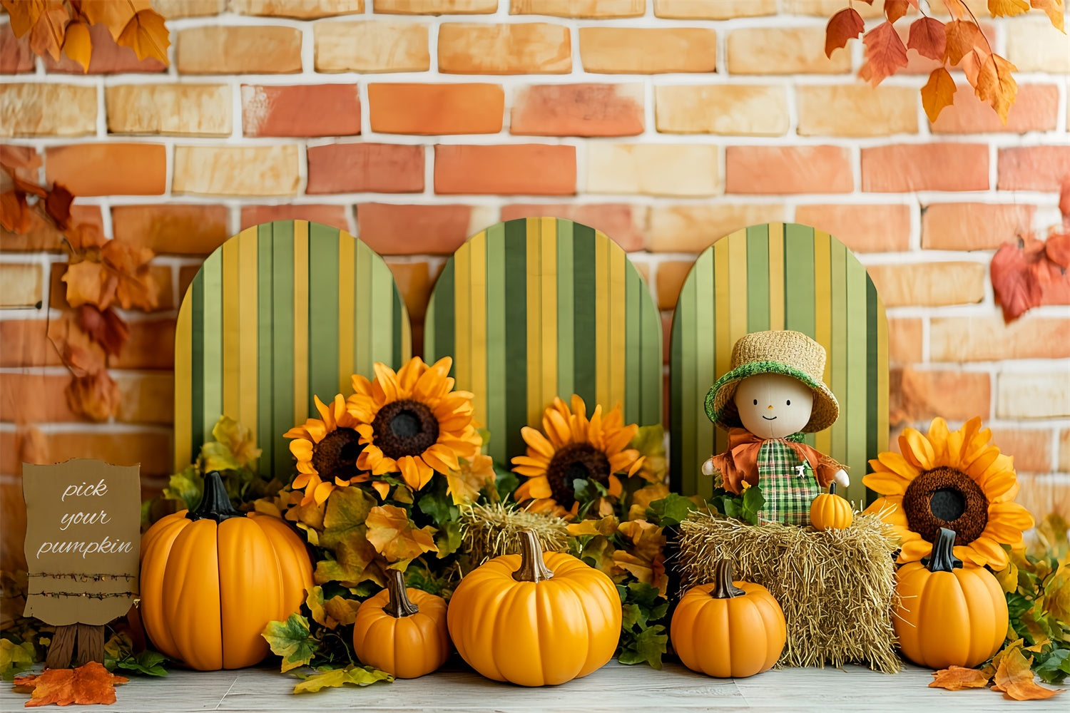 Cake Smash Backdrop Rustikale Herbstblüte Backdrop CSH6-316