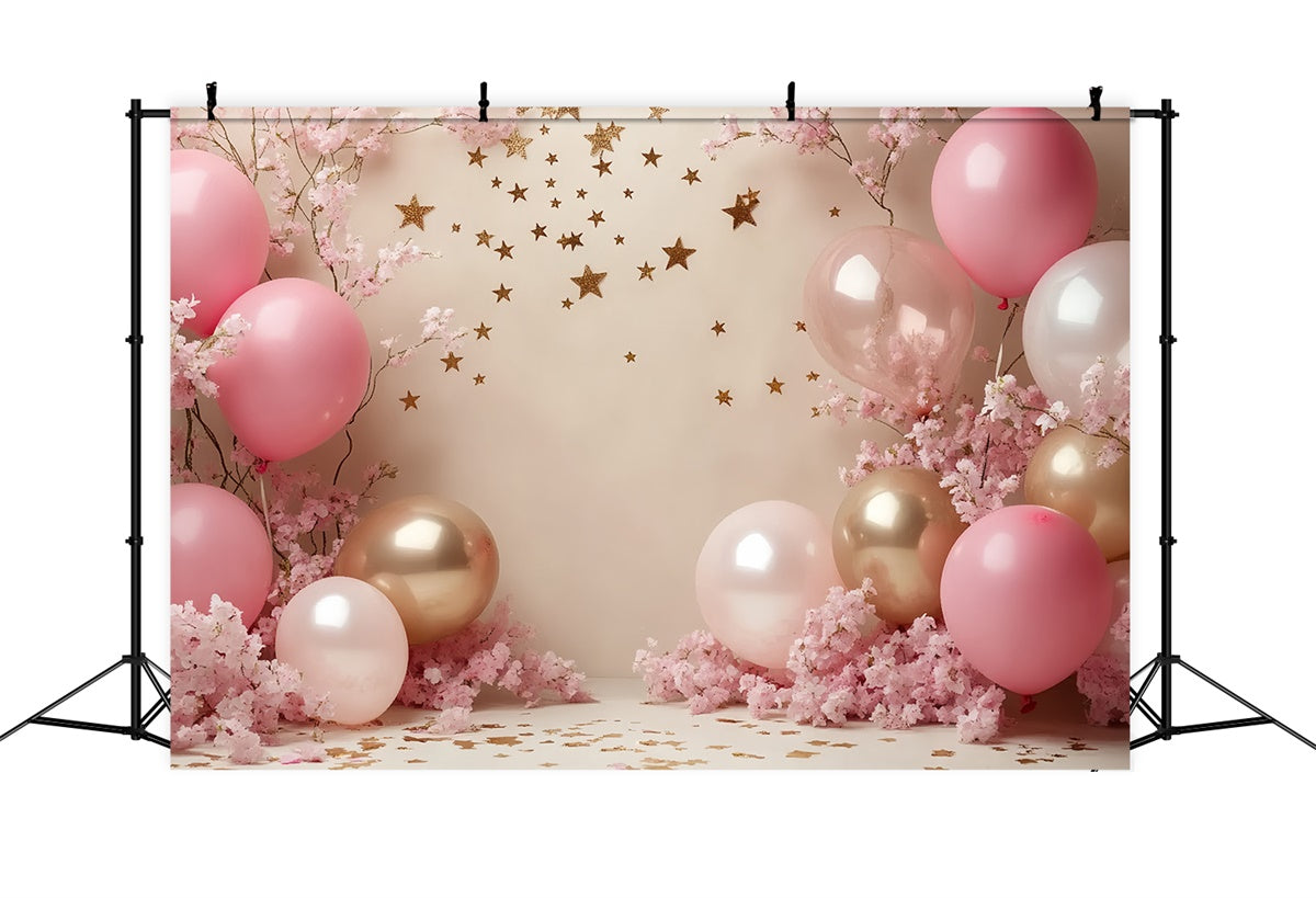 Cake Smash Backdrop Mädchen Glitter Ballon Garten Backdrop CSH6-322