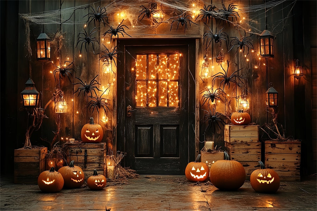 Halloween Backdrop Gespenstische Veranda Laterne Spinne Backdrop CSH6-80