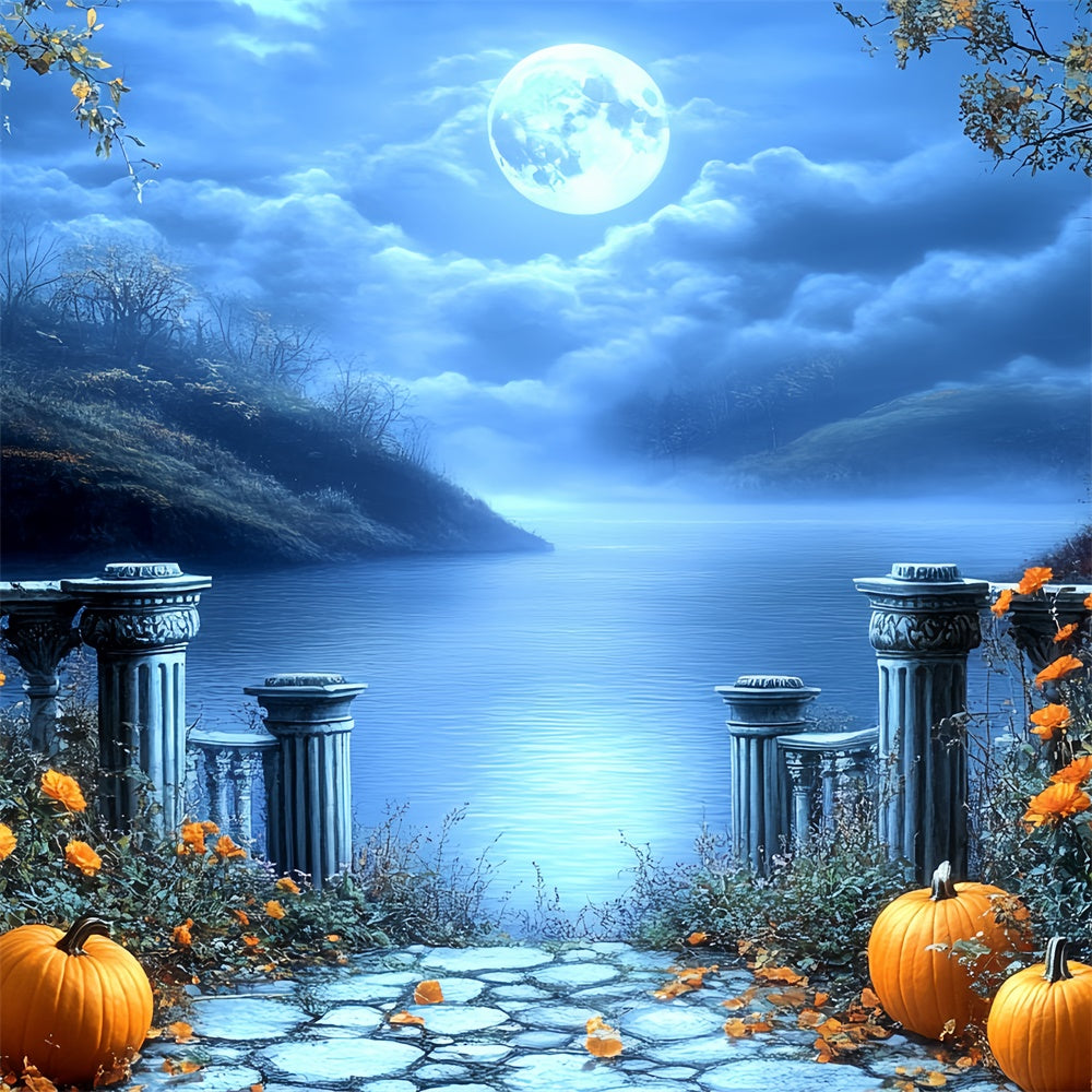 Fotografie Halloween Backdrop Gothic See Mondlicht Backdrop CSH6-85