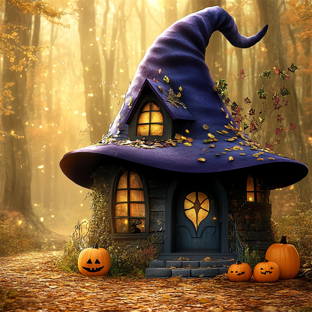 Wald Fotokulissen Waldzauberhütte Halloween Fotokulisse CSH6-88