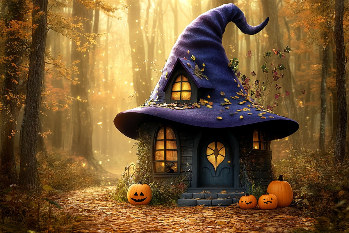 Wald Fotokulissen Waldzauberhütte Halloween Fotokulisse CSH6-88