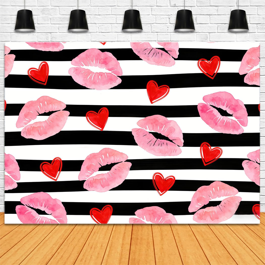Küssende Lippen-Valentinstag-Hintergrund Aquarell-Herz-Muster Valentinstag-Hintergrund-Ideen CSH61-102