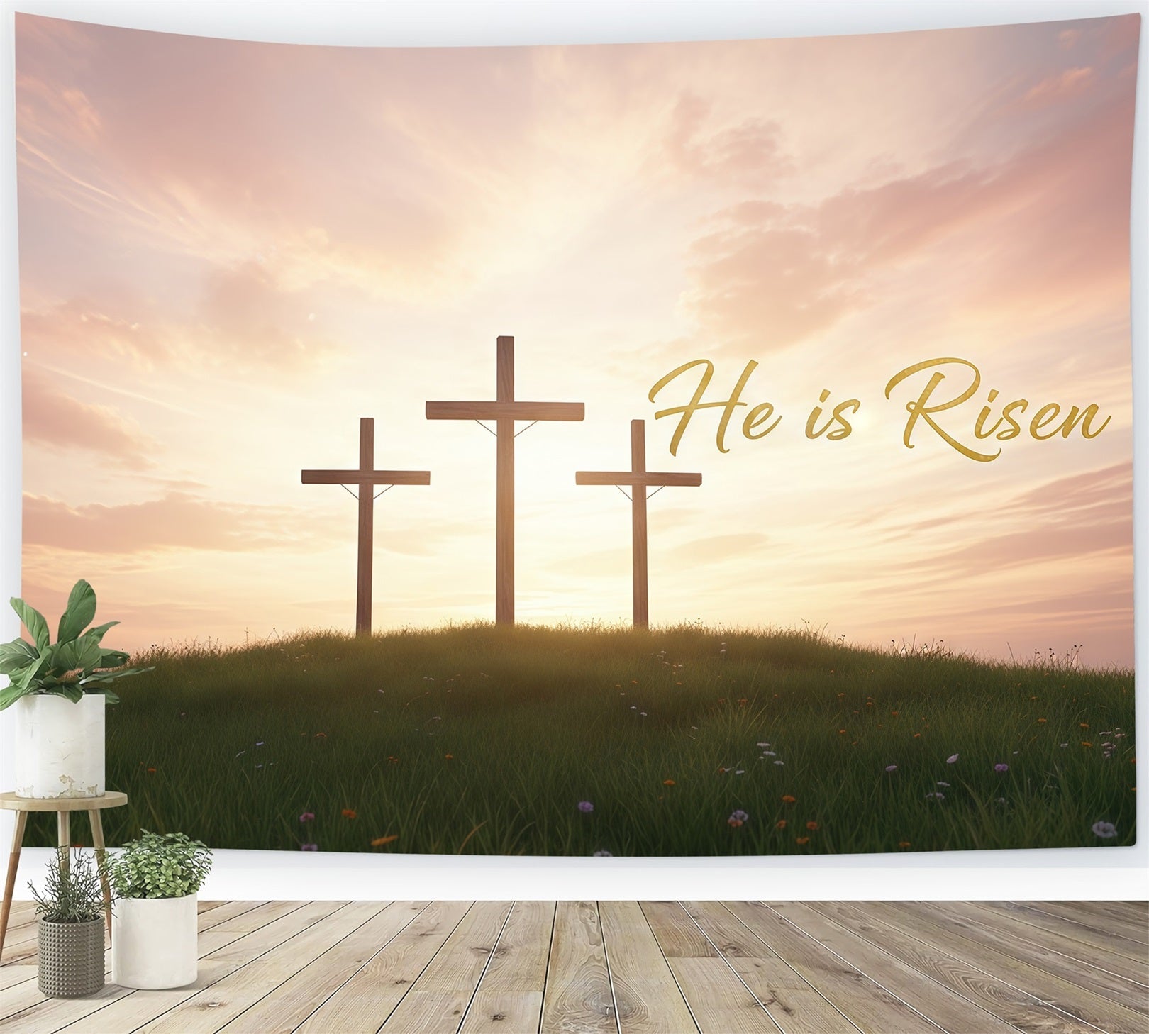Kirche Osterhintergründe Sonnenaufgang Kreuz Auferstehung Hügel Osterhintergrund für Fotos CSH61-17