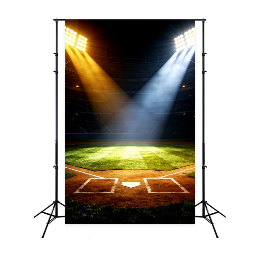 Baseball-Hintergrund für Fotos Zweifarbige Stadionbeleuchtung Sportfoto-Hintergründe CSH61-179